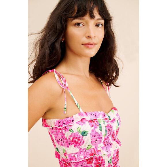 SHOW ME YOUR MUMU Stella Smocked Floral Midi Dress Medium M - Picture 4 of 9